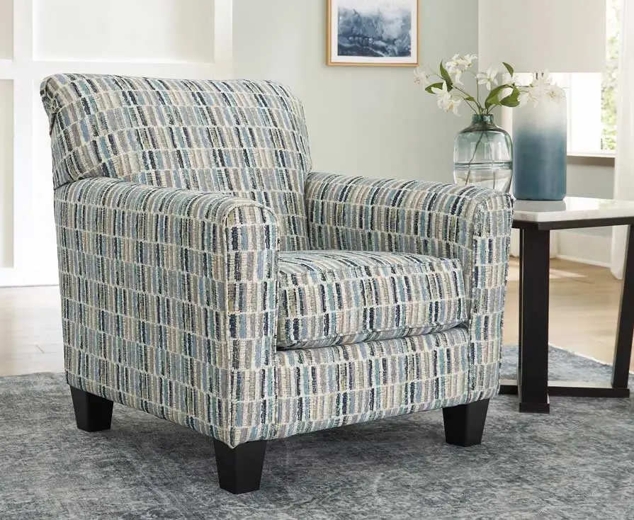 Modern patterned armchair in stylish living room
