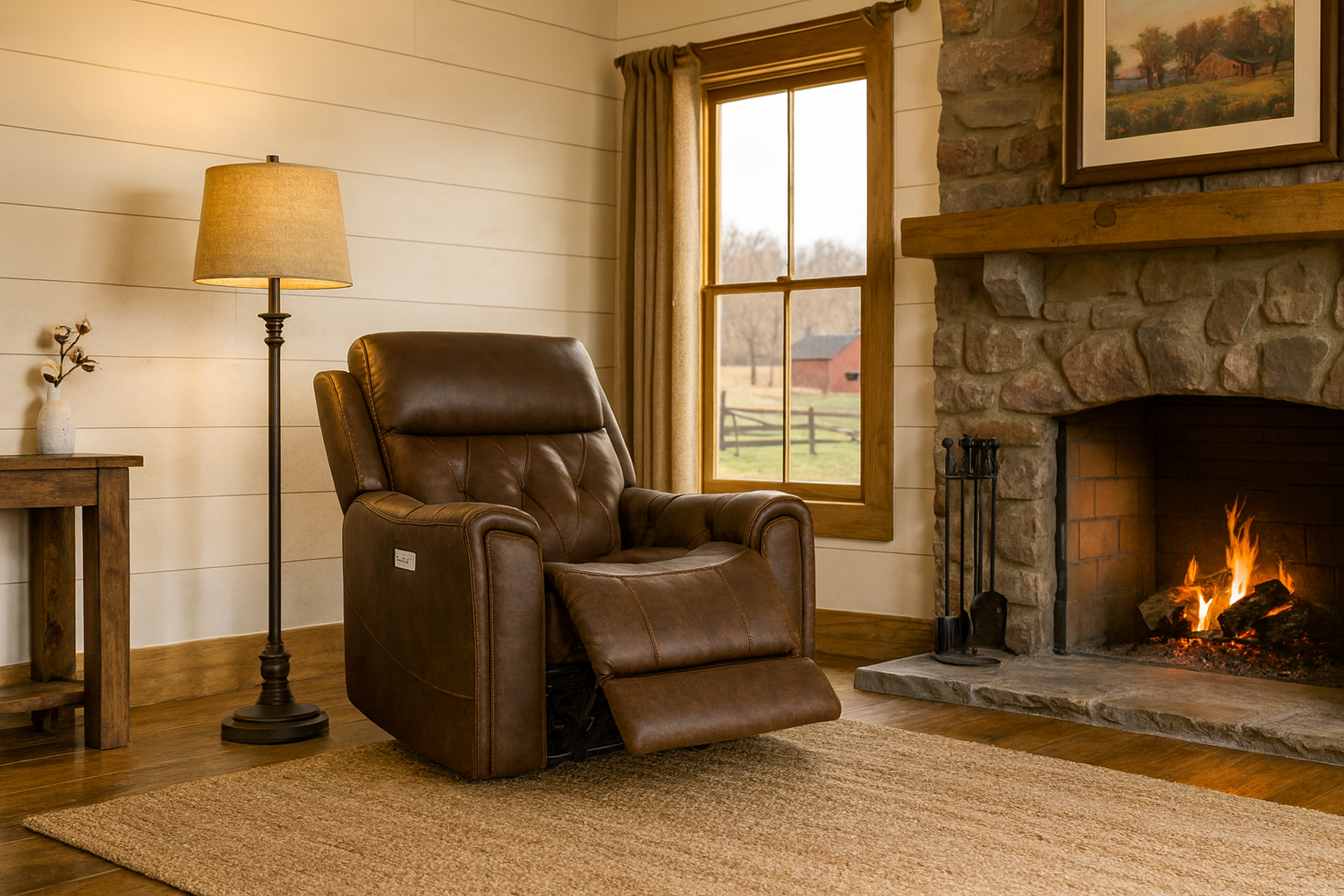 Moto Motion Anniston Triple Power Recliner - Brown