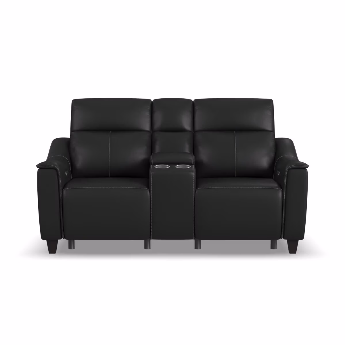 Walter Coal Leather Power Reclining Loveseat with Console & Power Headrests - Image 4
