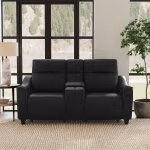 Walter Coal Leather Power Reclining Loveseat with Console & Power Headrests - Image 7
