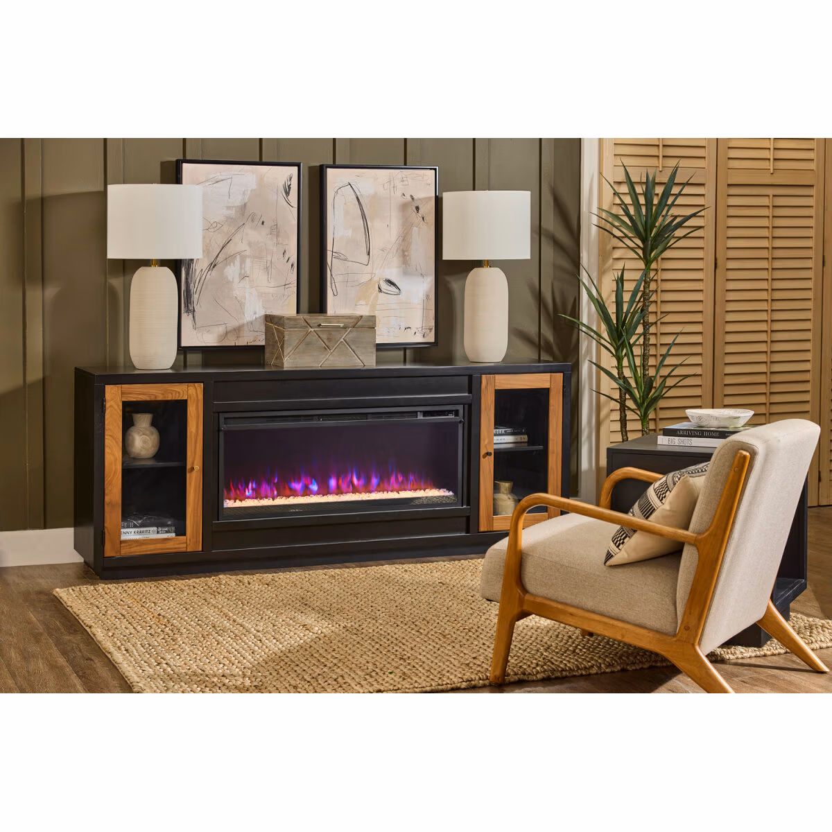 Chelsea 82" Fireplace Console W/ 42" Insert MSS1960NWT-BLK - Image 3