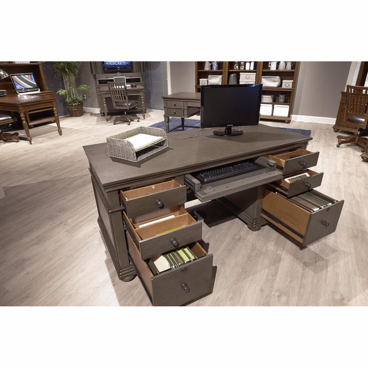 Oxford 66" Executive Desk I07-303-PEP - Image 8
