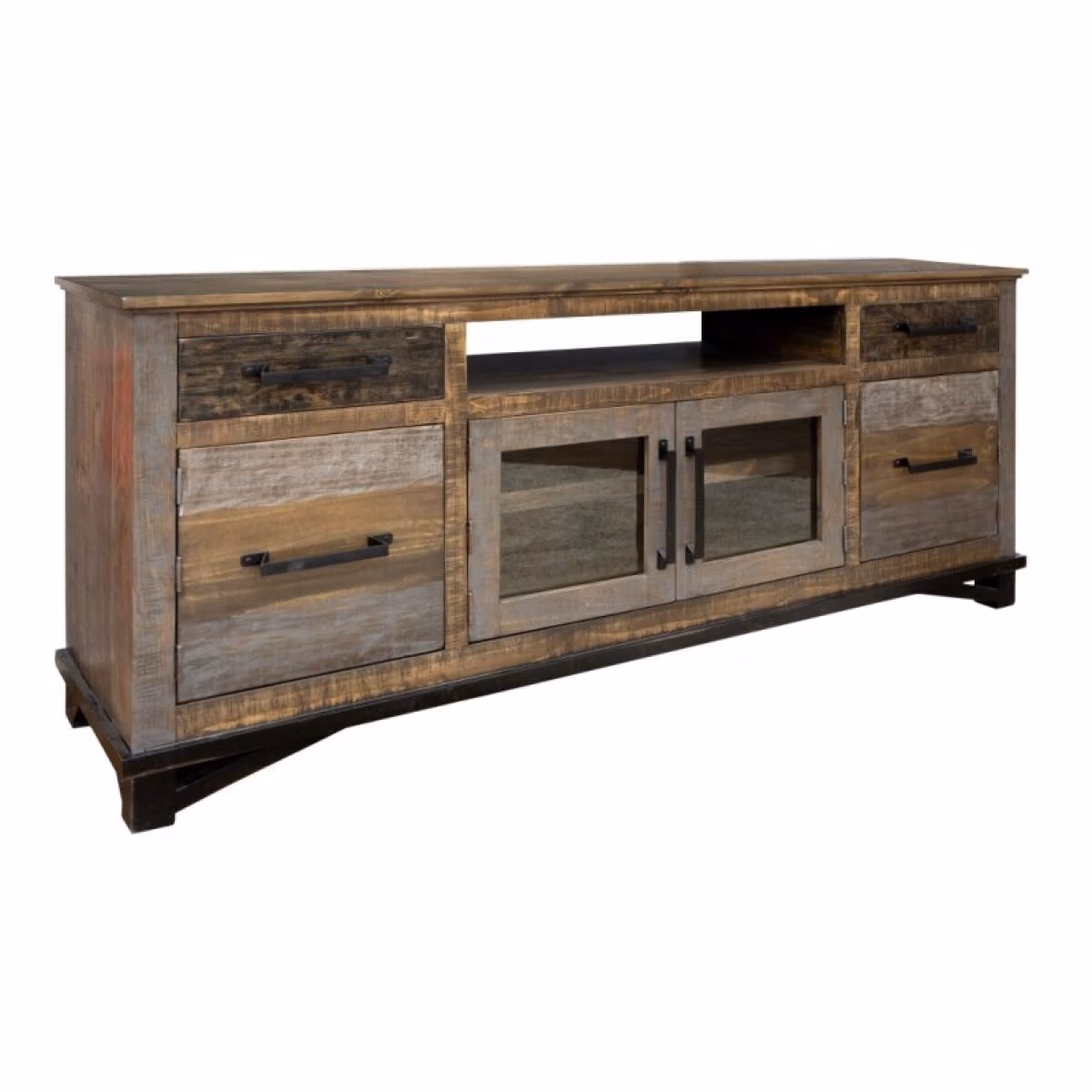 Loft Brown 2 Drawer, 4 Doors 76" TV Stand - Image 3