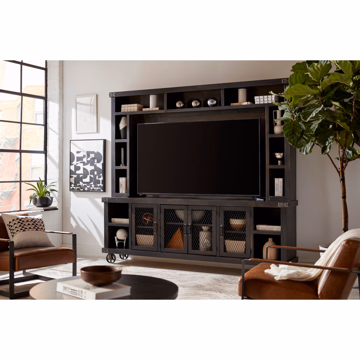 Industrial 96" Console & Hutch WMNHEGRP1 - Image 3