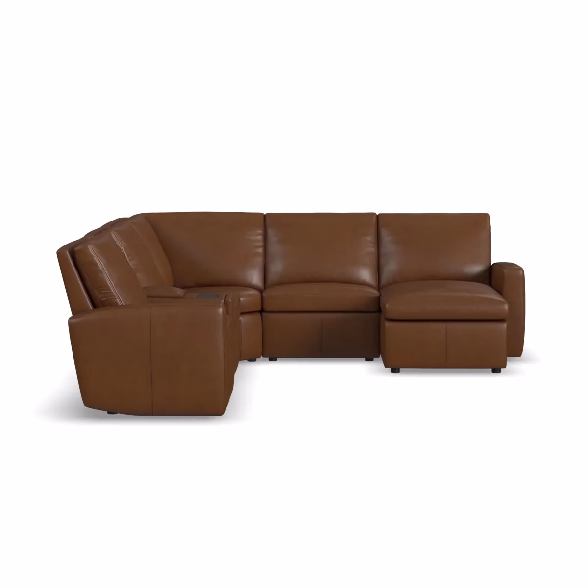 Aria Fawn Leather Power Reclining Sectional - Image 10