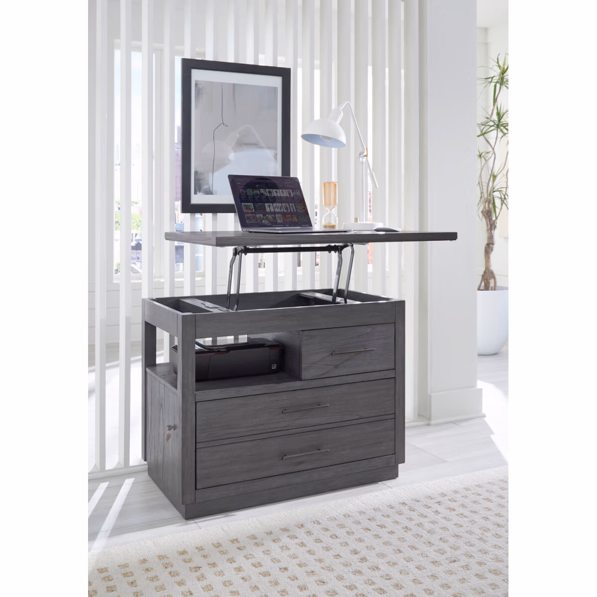 Preston Workstation Combo File W/ Lift Top I597-380 - Image 5