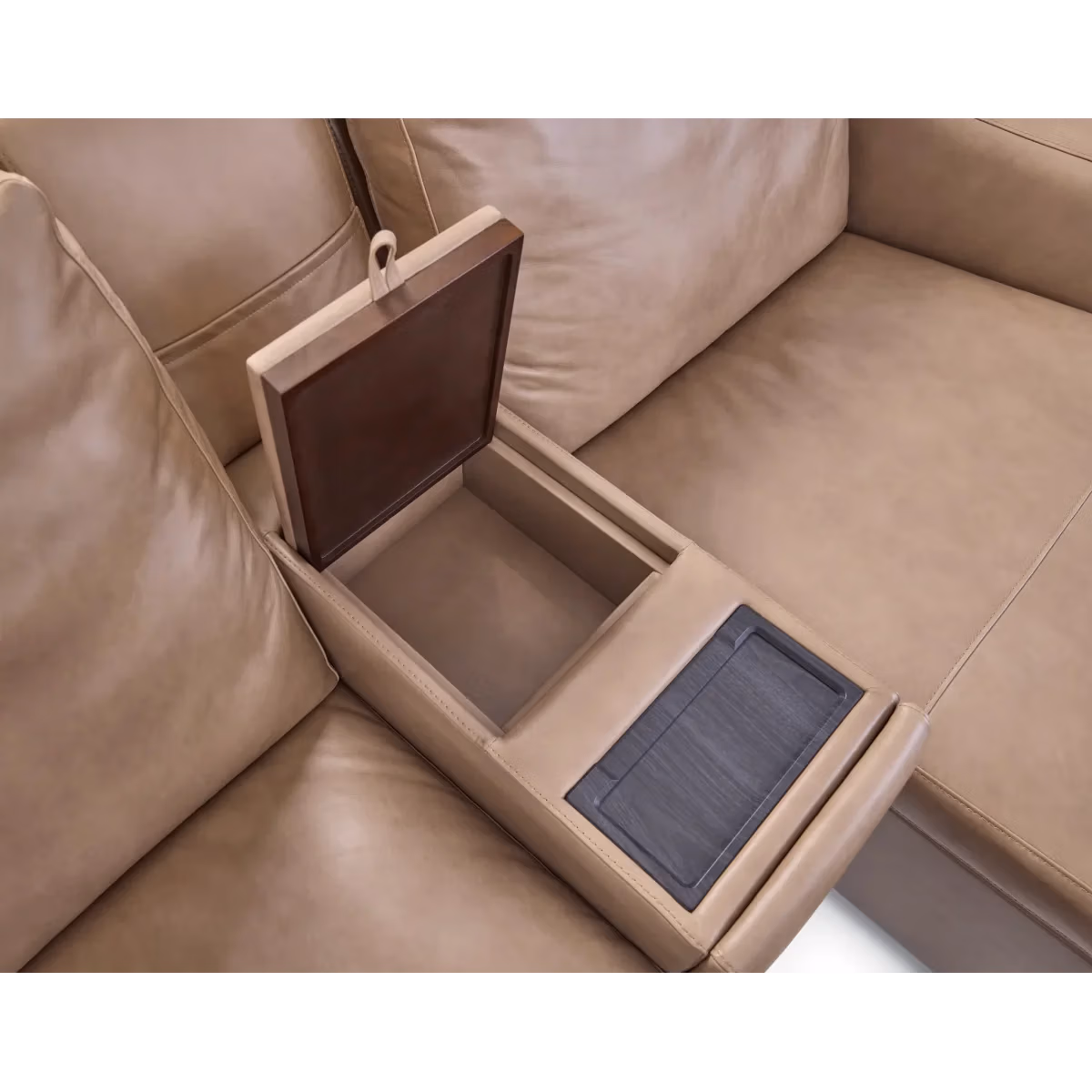 Aria Fawn Leather Power Reclining Sectional - Image 13