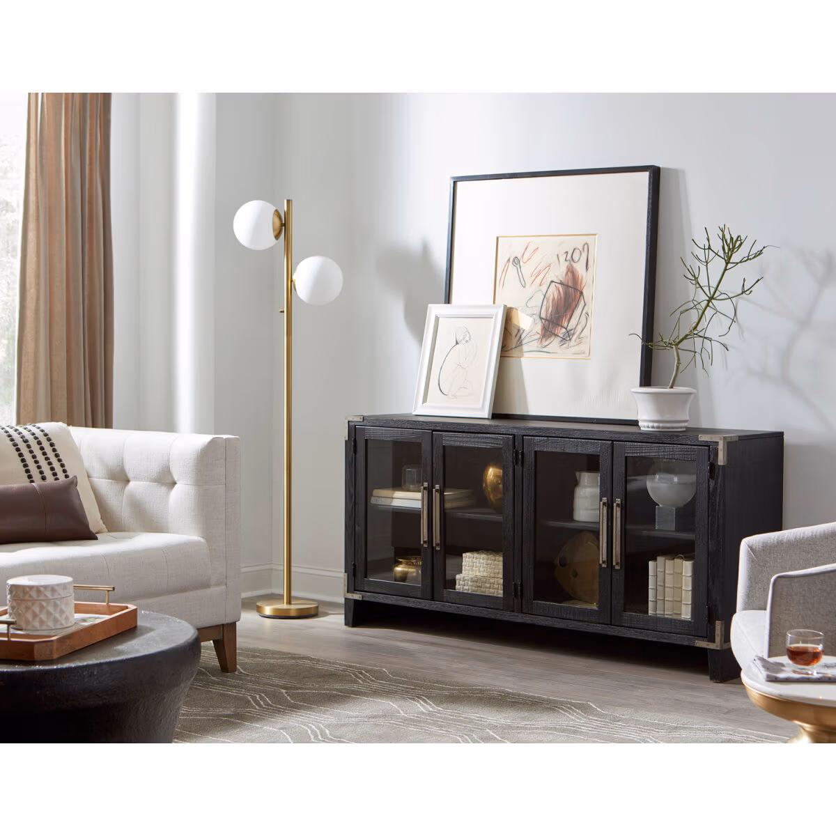 Quincy 66" Console W/ 4 Doors WMJ1240-VBK - Image 4