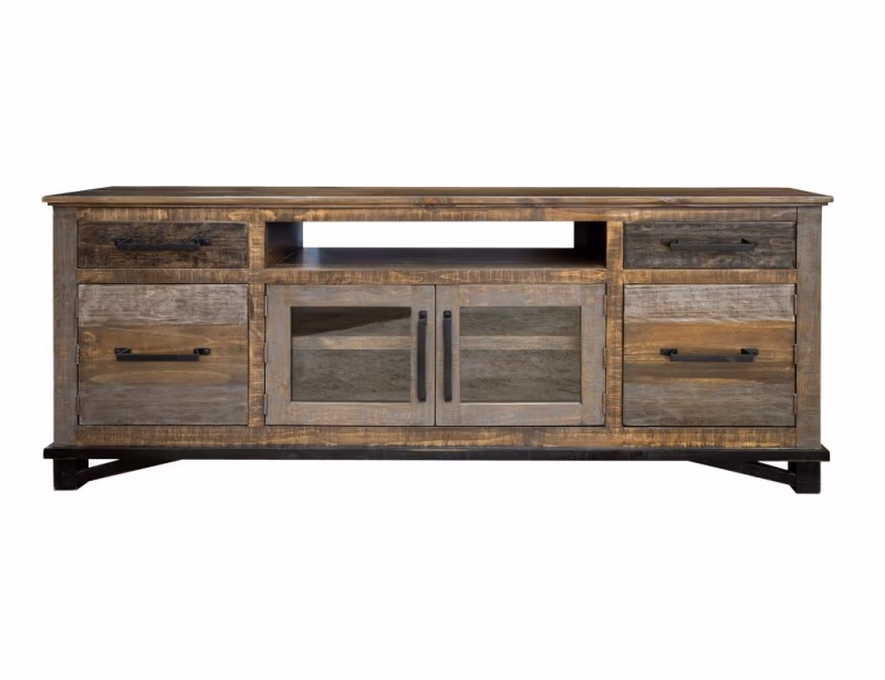Loft Brown 2 Drawer, 4 Doors 76" TV Stand