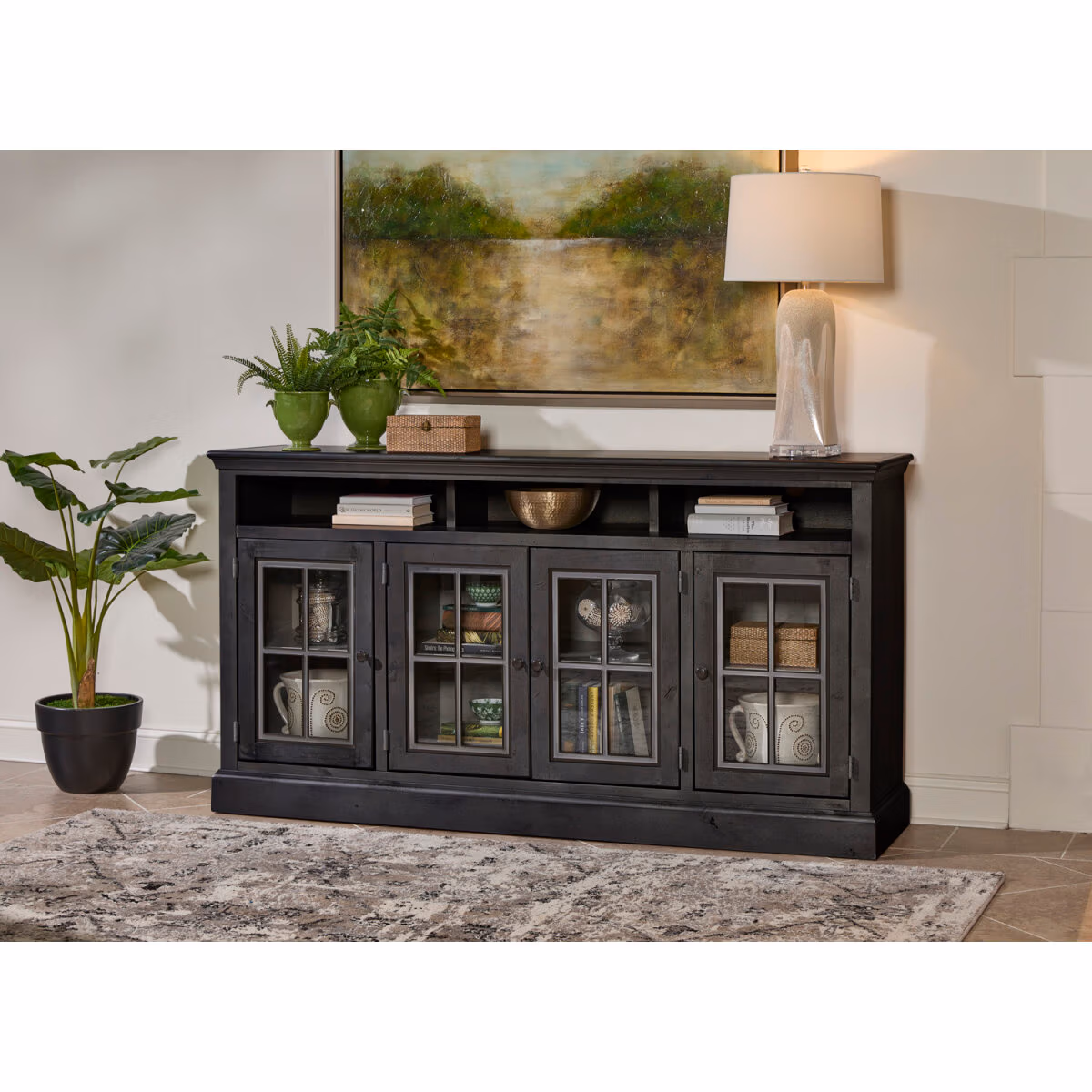 Churchill 73" Highboy Console W/ 4 Doors - Image 4