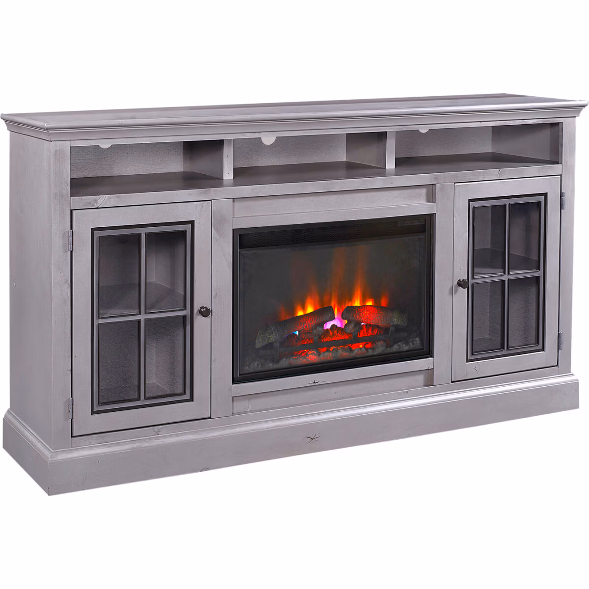 Churchill 70" Highboy Fireplace Console DR1954-GRY - Image 2