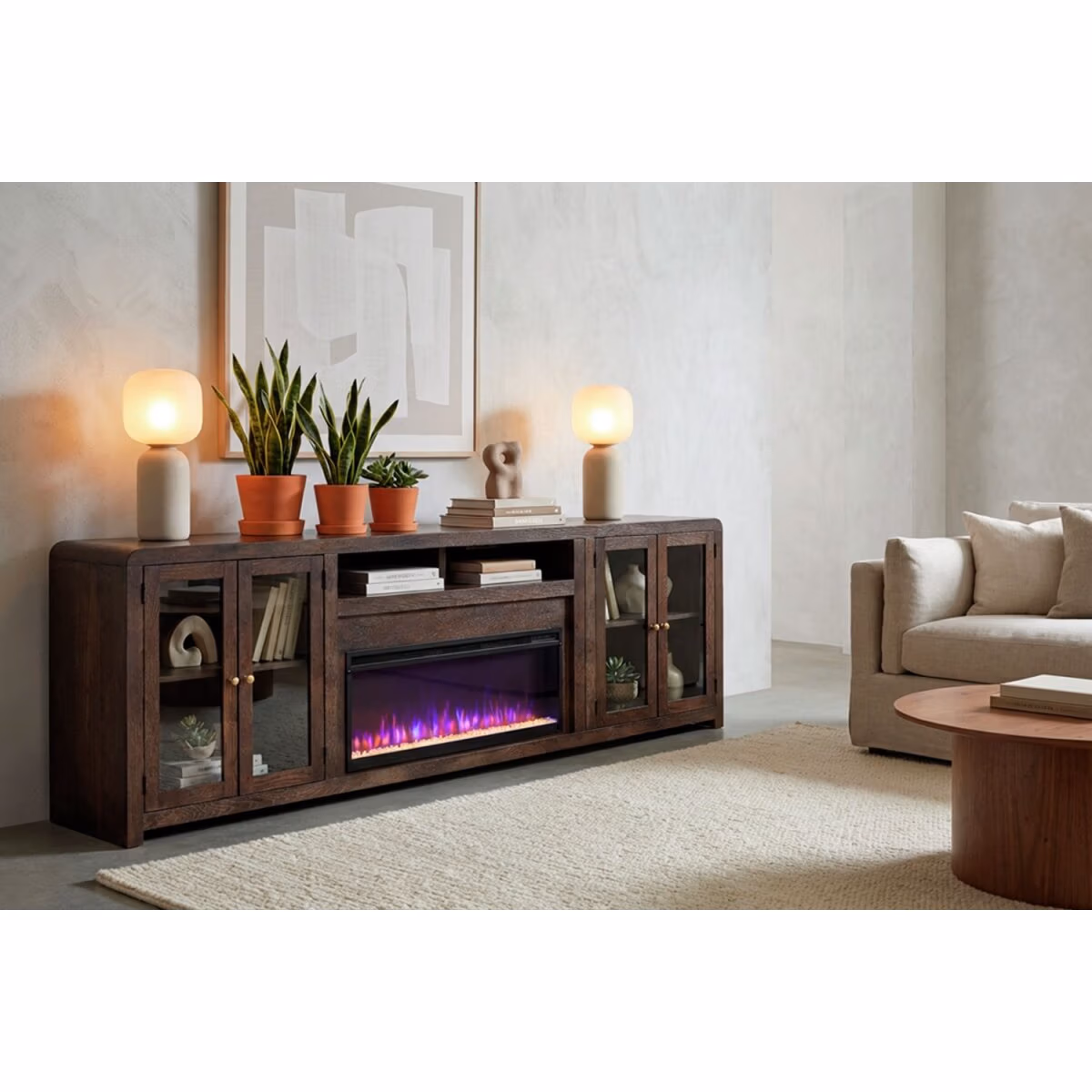 Cooper 96" Fireplace Console KOO1970-DKC - Image 11