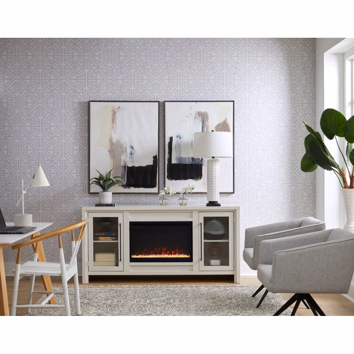 Tatum 66" Fireplace Console MUU1942-BLK MUU1942-BLK - Image 6