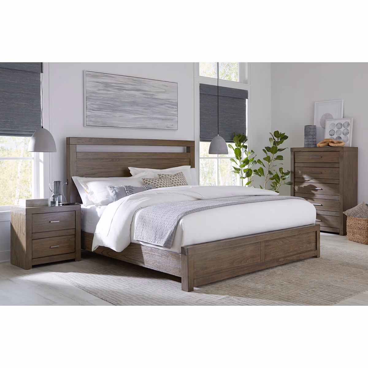 Modern Loft 2 Drawer Nightstand W/ Power IML-450-GRY-1 IML-450-GRY-1 - Image 5