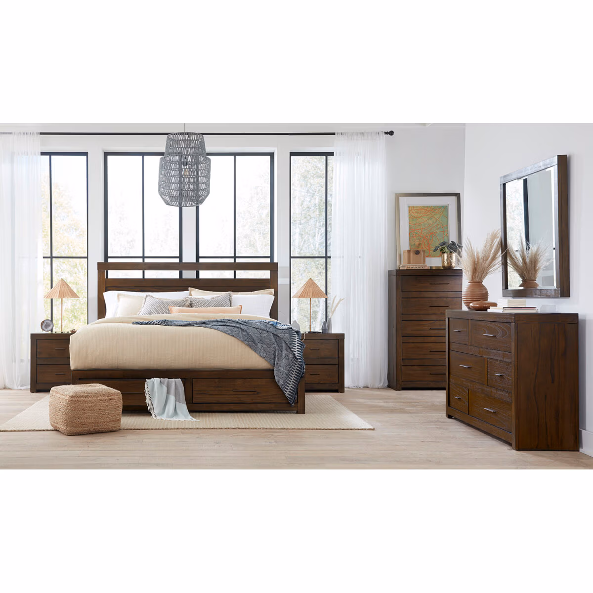 Modern Loft Panel Bed IMLBRGRP7 - Image 3
