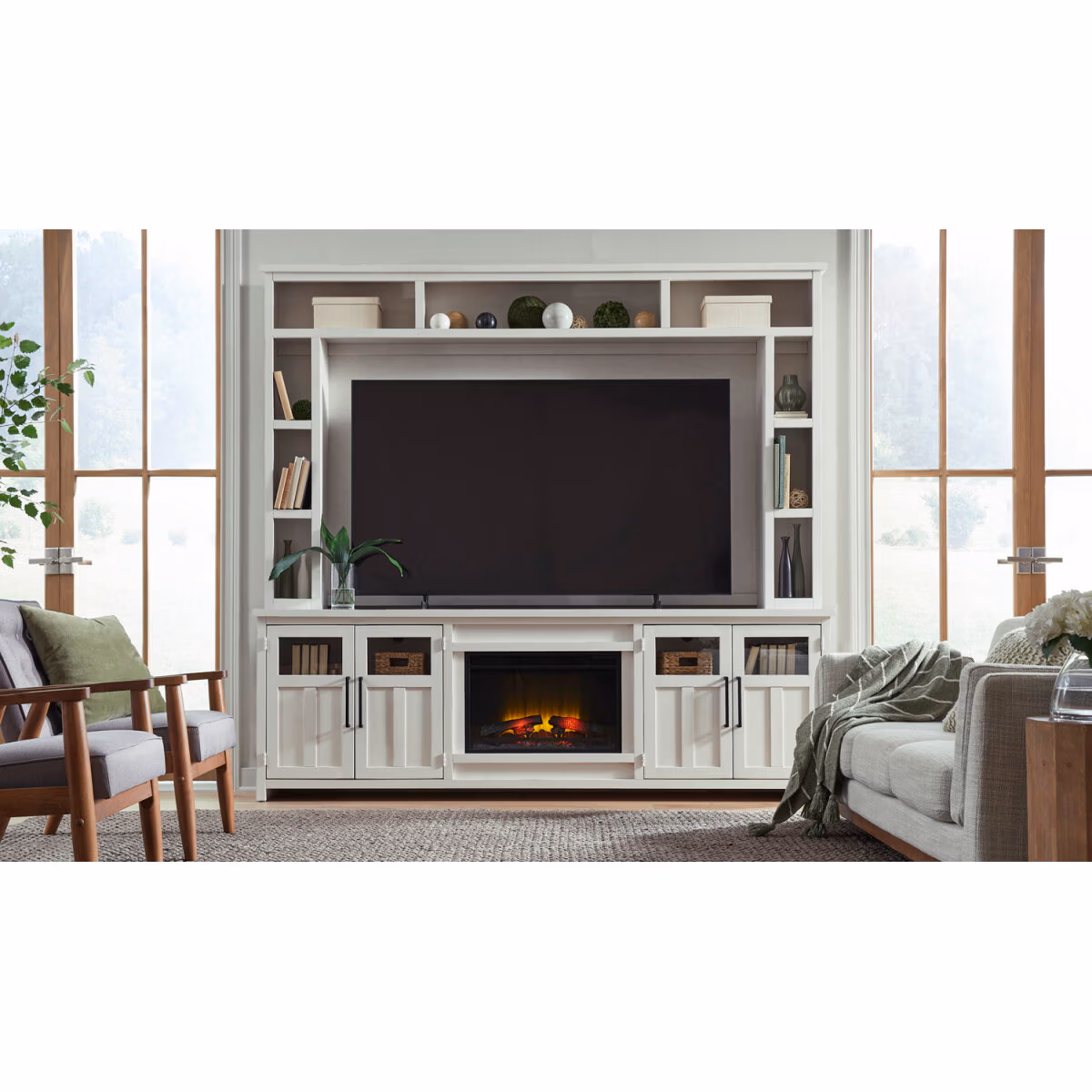 Finnegan 98" Fireplace Console & Hutch DTTHEGRP2 - Image 3