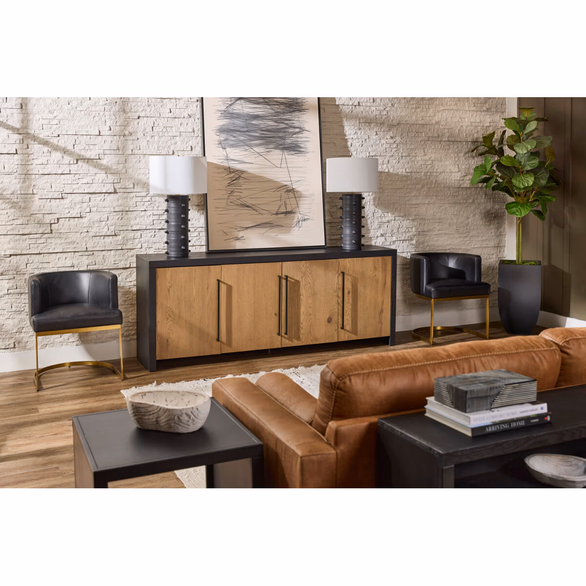 Edison 83" Console W/ 4 Doors KEE1260SST-BLK - Image 3