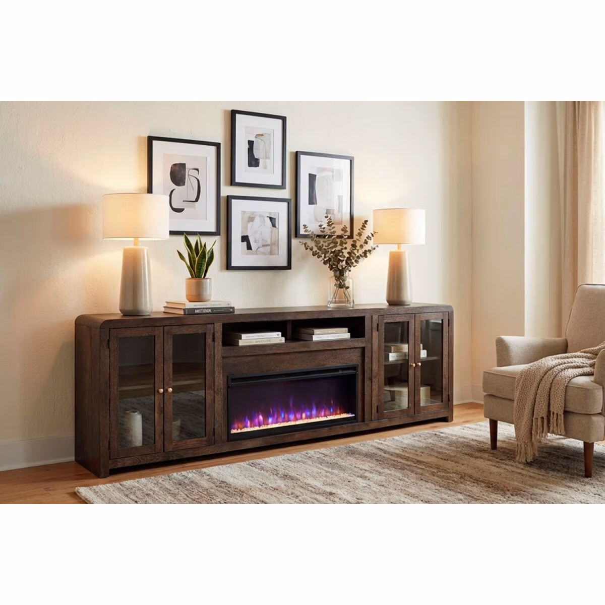 Cooper 96" Fireplace Console KOO1970-DKC - Image 12