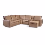 Aria Fawn Leather Power Reclining Sectional