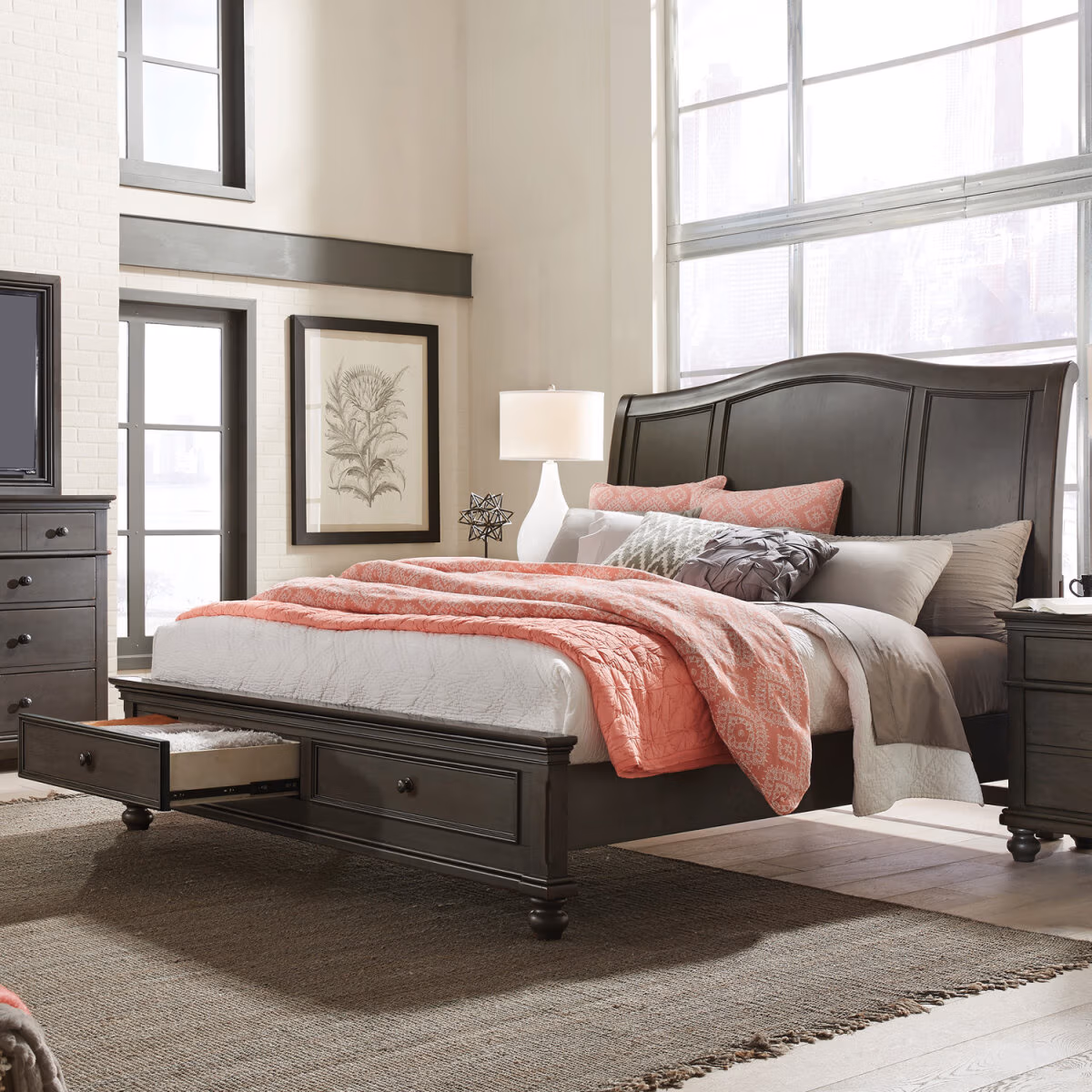 Oxford Sleigh Bed I07BRGRP17 - Image 6