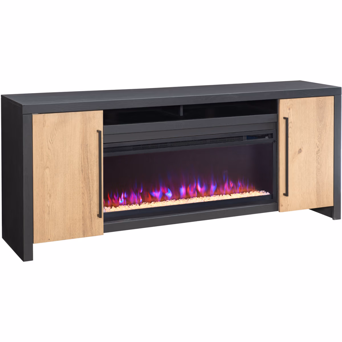 Edison 77" Fireplace Console W/ 42" Insert KEE1950SST-BLK - Image 2