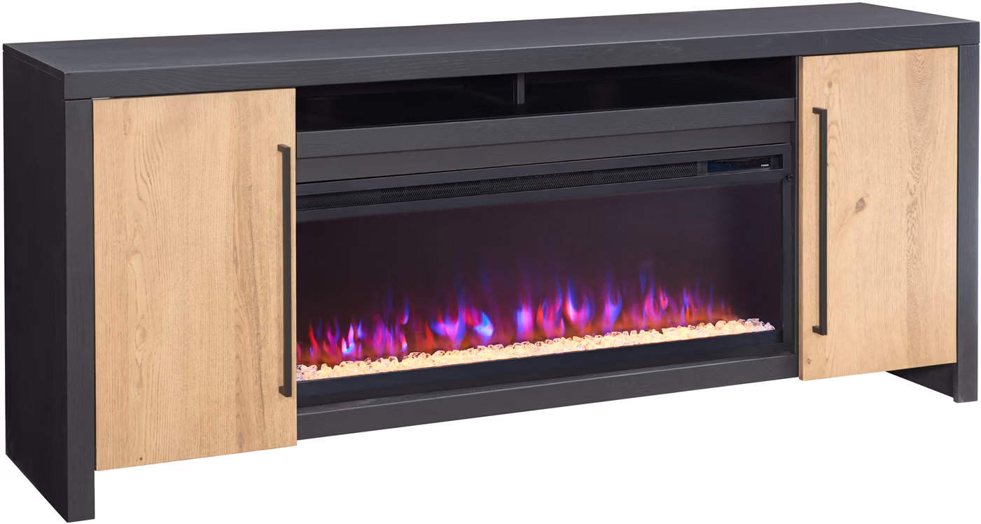 9215bbd506355787baf7e492a433bb1b Edison 77" Fireplace Console W/ 42" Insert KEE1950SST-BLK - Image 1