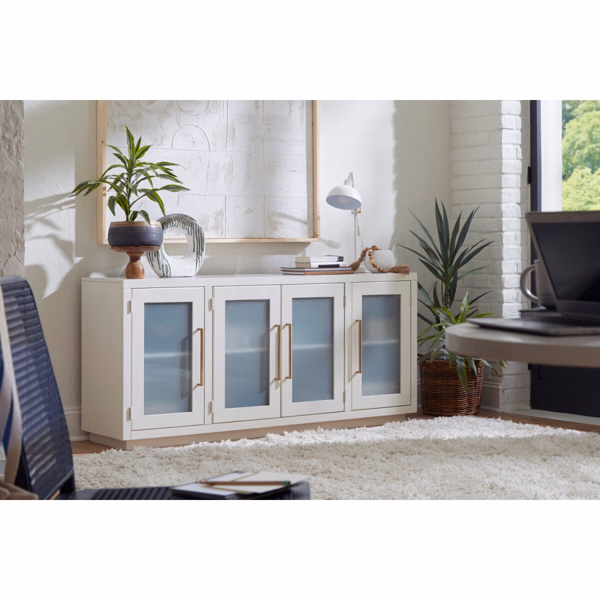 Perry 66" Console W/ 4 Doors MAA1240-WHI - Image 9