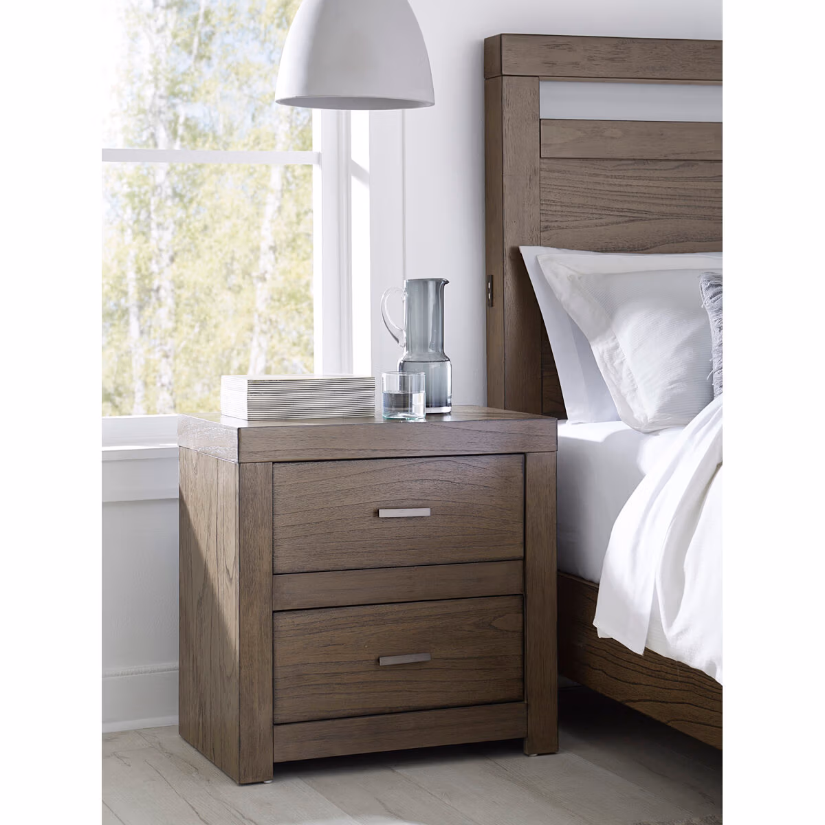 Modern Loft 2 Drawer Nightstand W/ Power IML-450-GRY-1 IML-450-GRY-1 - Image 3