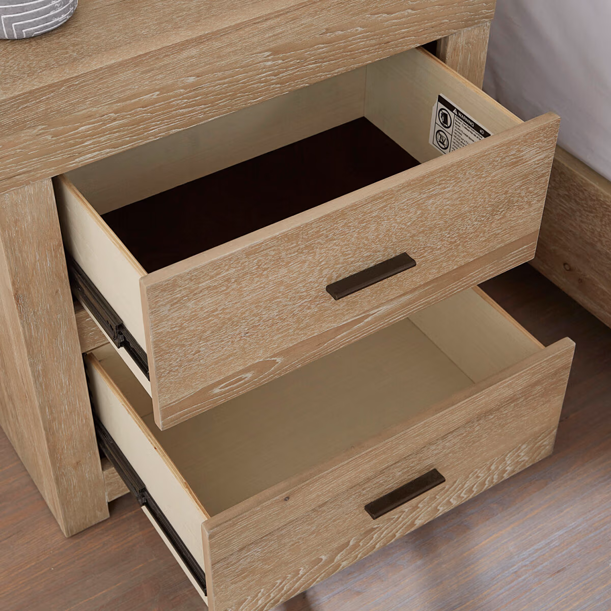Modern Loft 2 Drawer Nightstand W/ Power IML-450-KHK-1 - Image 7