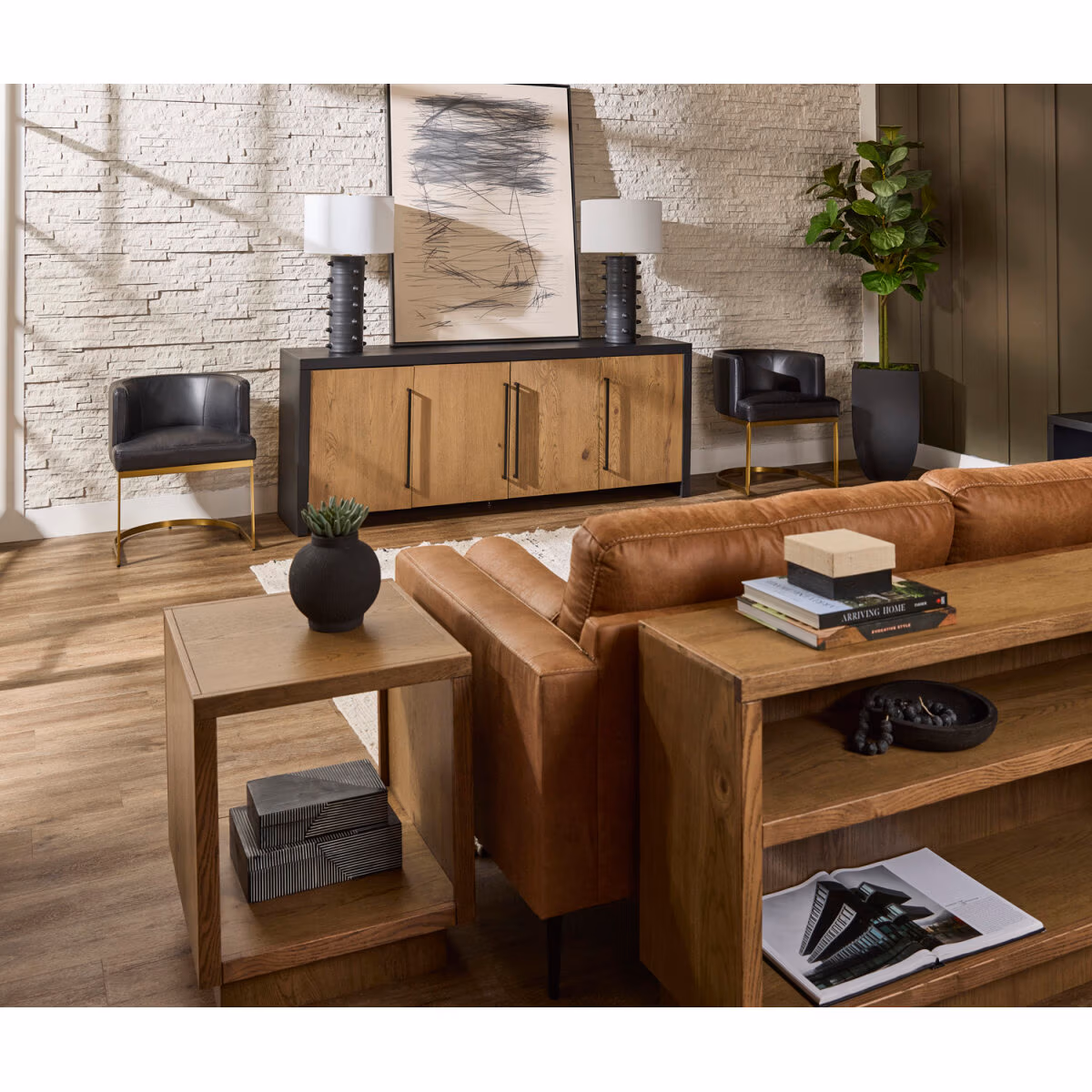 Edison 83" Console W/ 4 Doors KEE1260SST-BLK - Image 4
