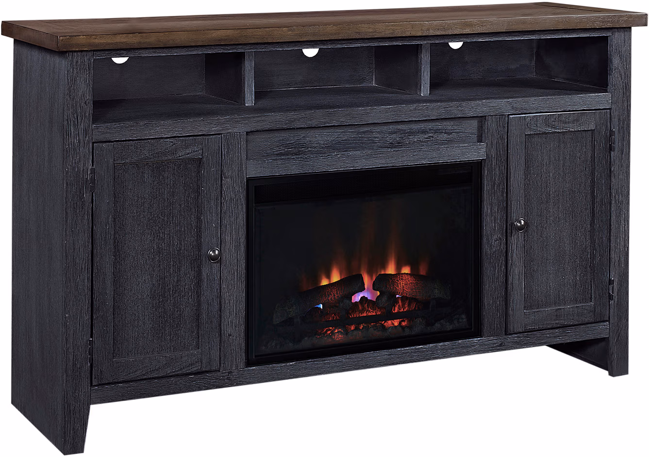 Eastport 65" Fireplace Console W/ 2 Doors WME1901-DBK WME1901-DBK