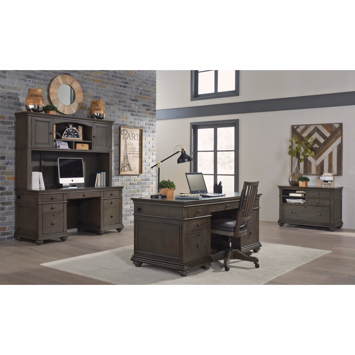 Oxford 66" Executive Desk I07-303-PEP - Image 6