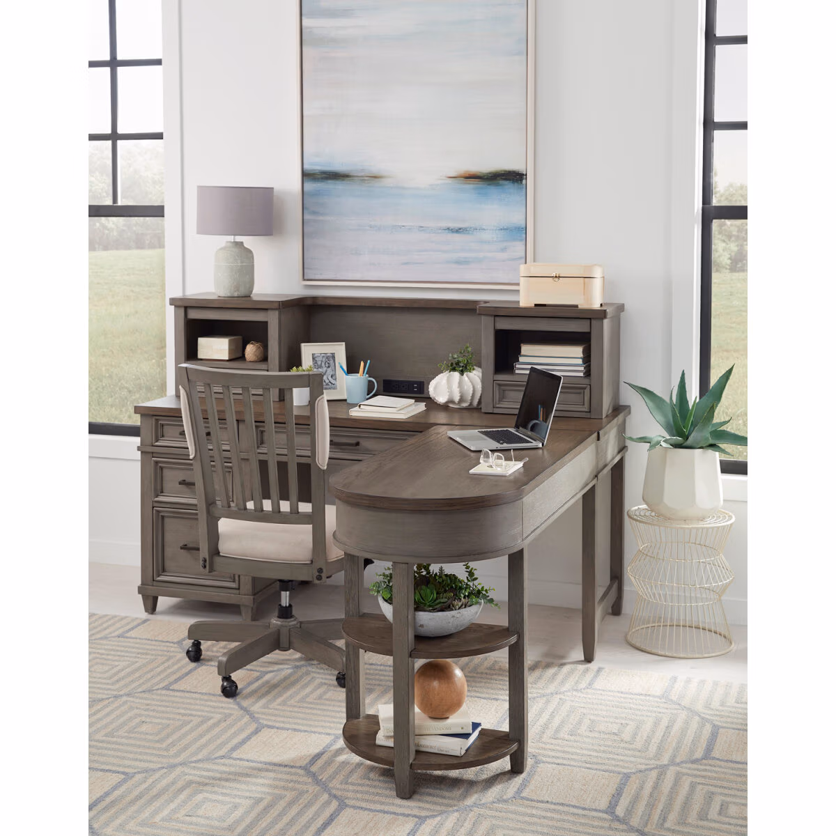 Caraway Single Ped Desk Hutch I248-307H-SLT-1 - Image 5