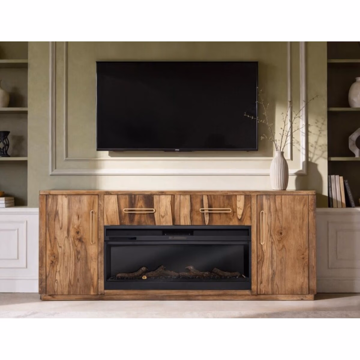 Balam 2 Drawer & 2 Door TV Stand, 80" for Fireplace - Image 6