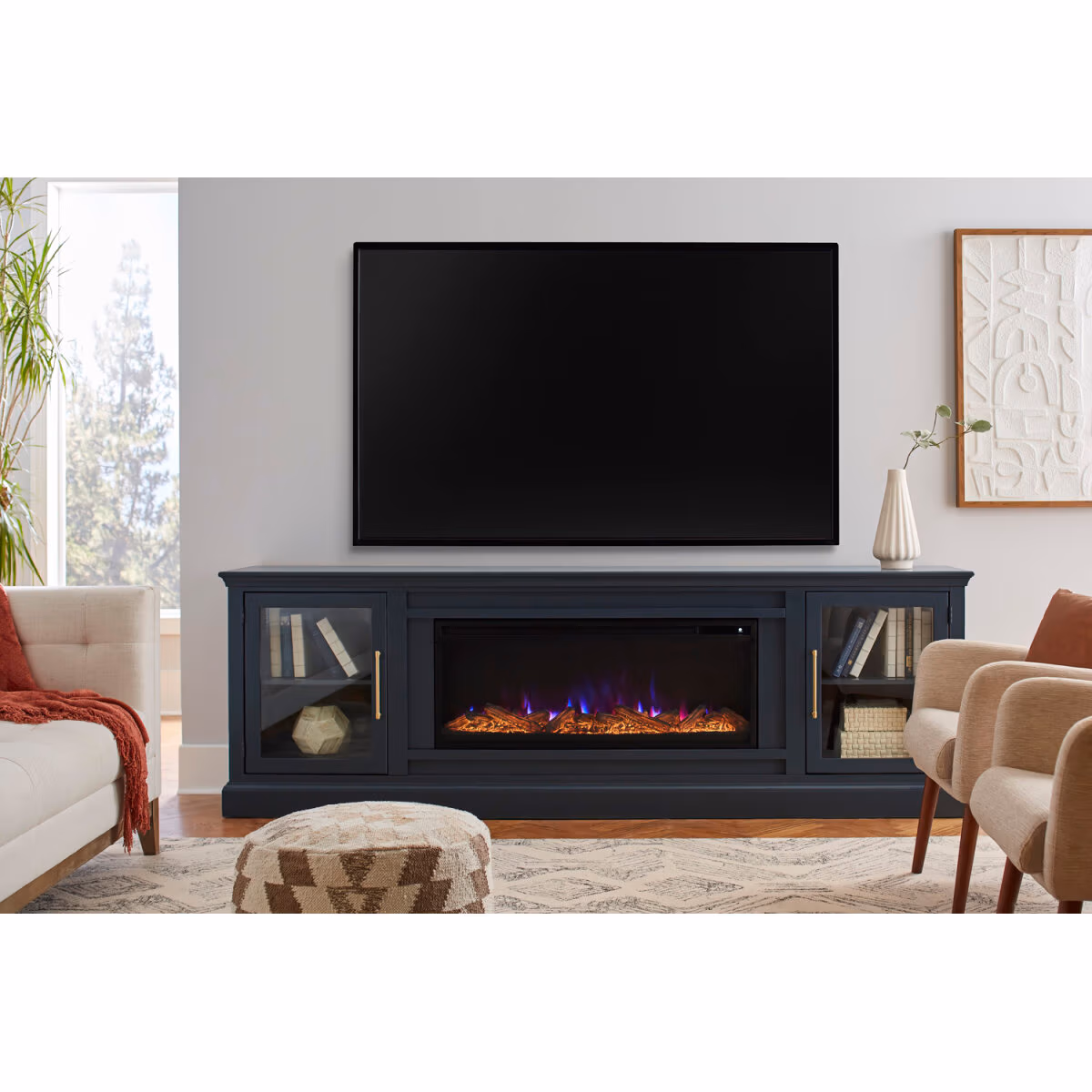 Byron 98" Fireplace Console MBB1970-BLK MBB1970-BLK - Image 5
