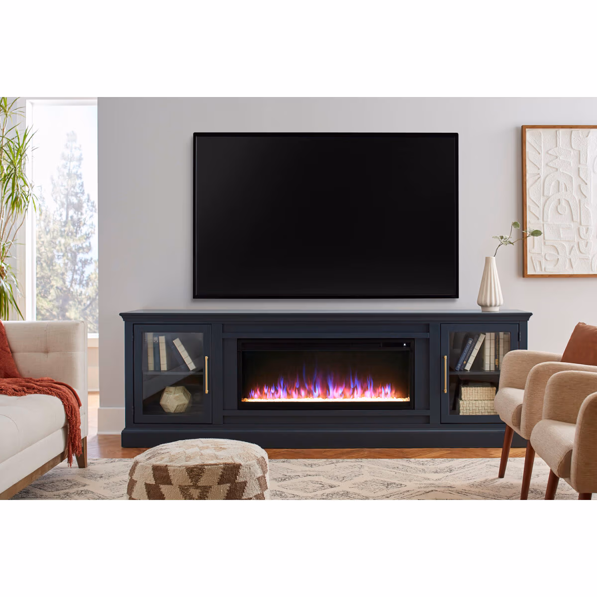 Byron 98" Fireplace Console MBB1970-BLK MBB1970-BLK - Image 6
