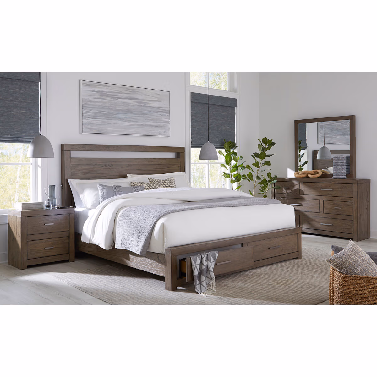 Modern Loft Panel Bed IMLBRGRP16 - Image 4