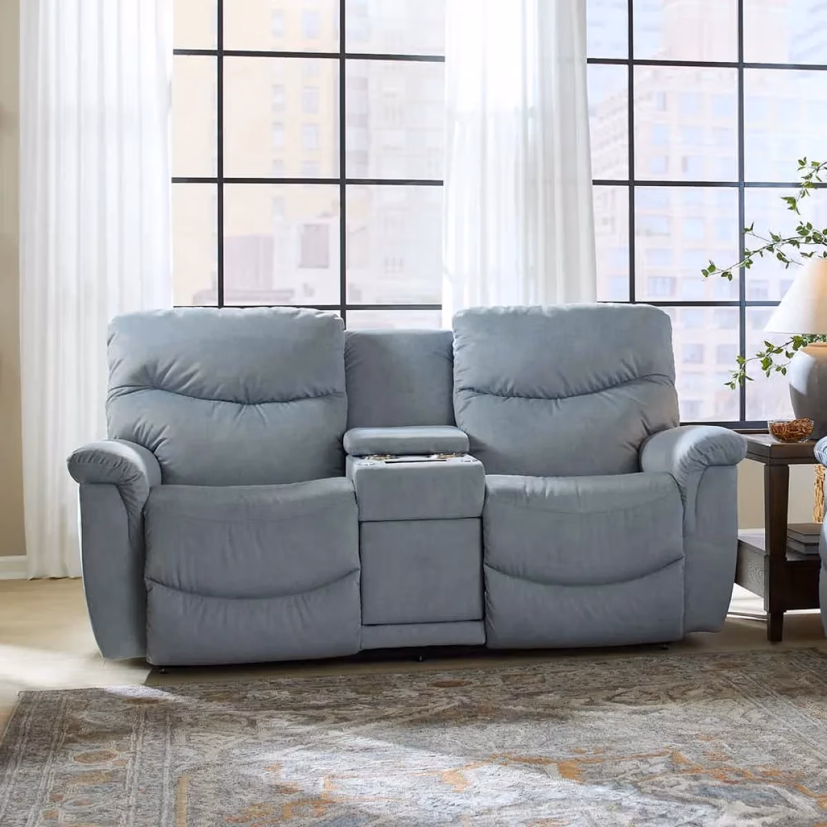 James Reclining Loveseat w/ Console - 449521 - Image 3