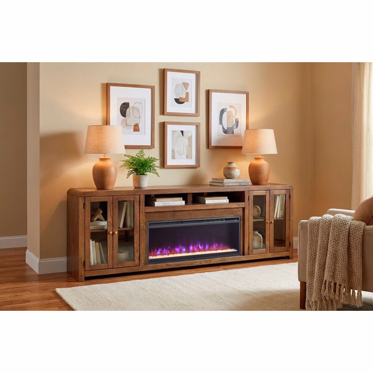 Cooper 96" Fireplace Console KOO1970-DKC - Image 6