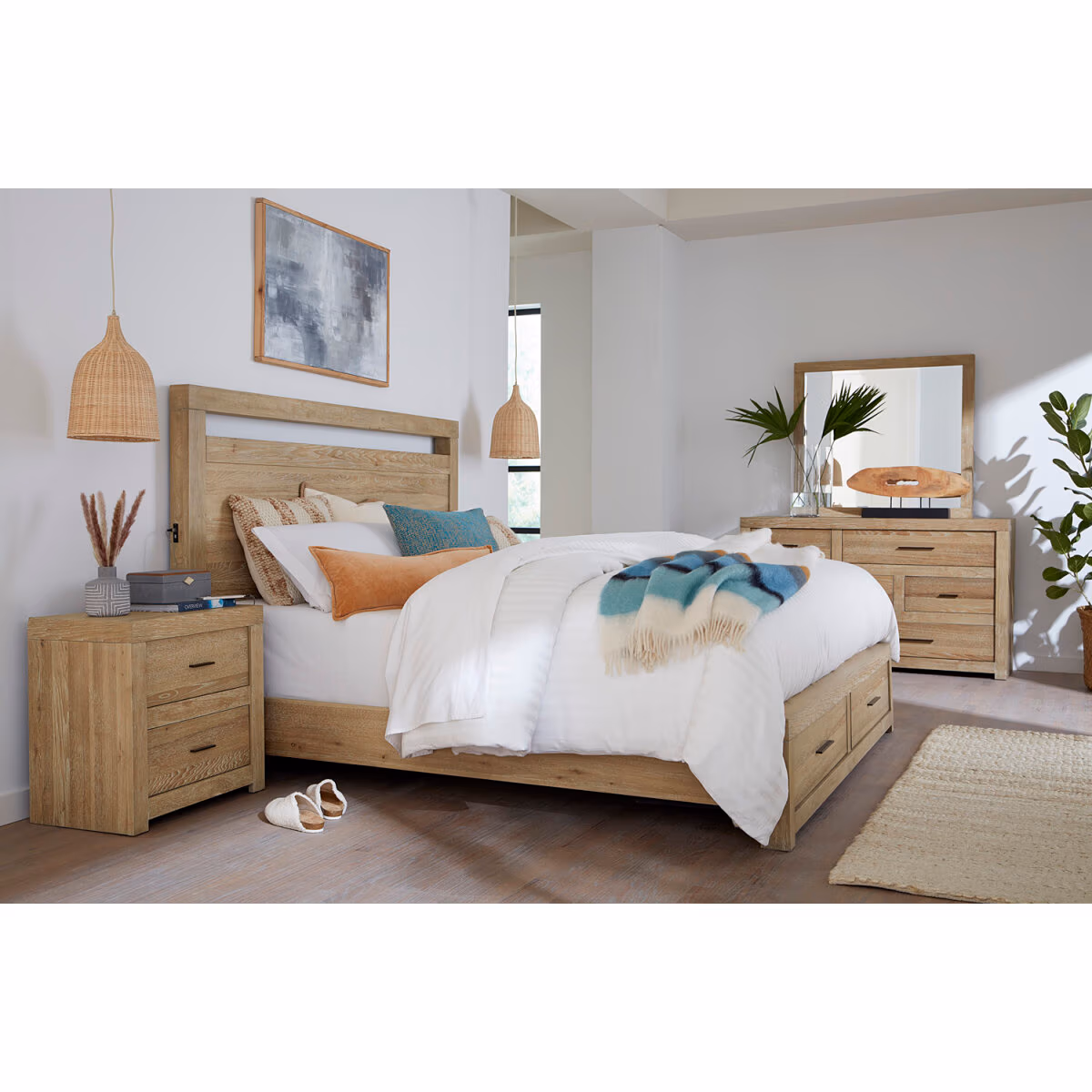 Modern Loft 2 Drawer Nightstand W/ Power IML-450-KHK-2 - Image 5