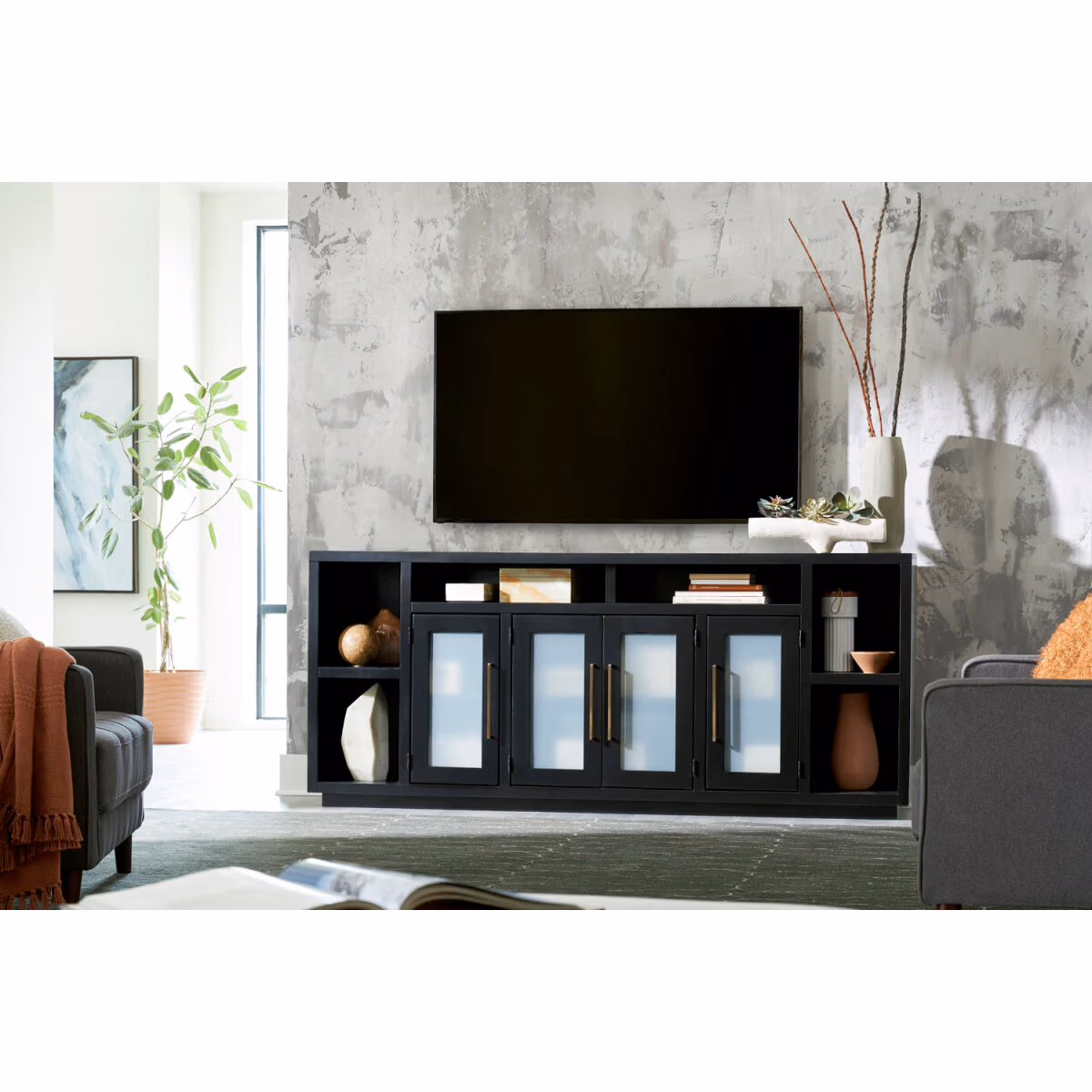 Perry 84" Console W/ 4 Doors MAA1260-GRN - Image 9
