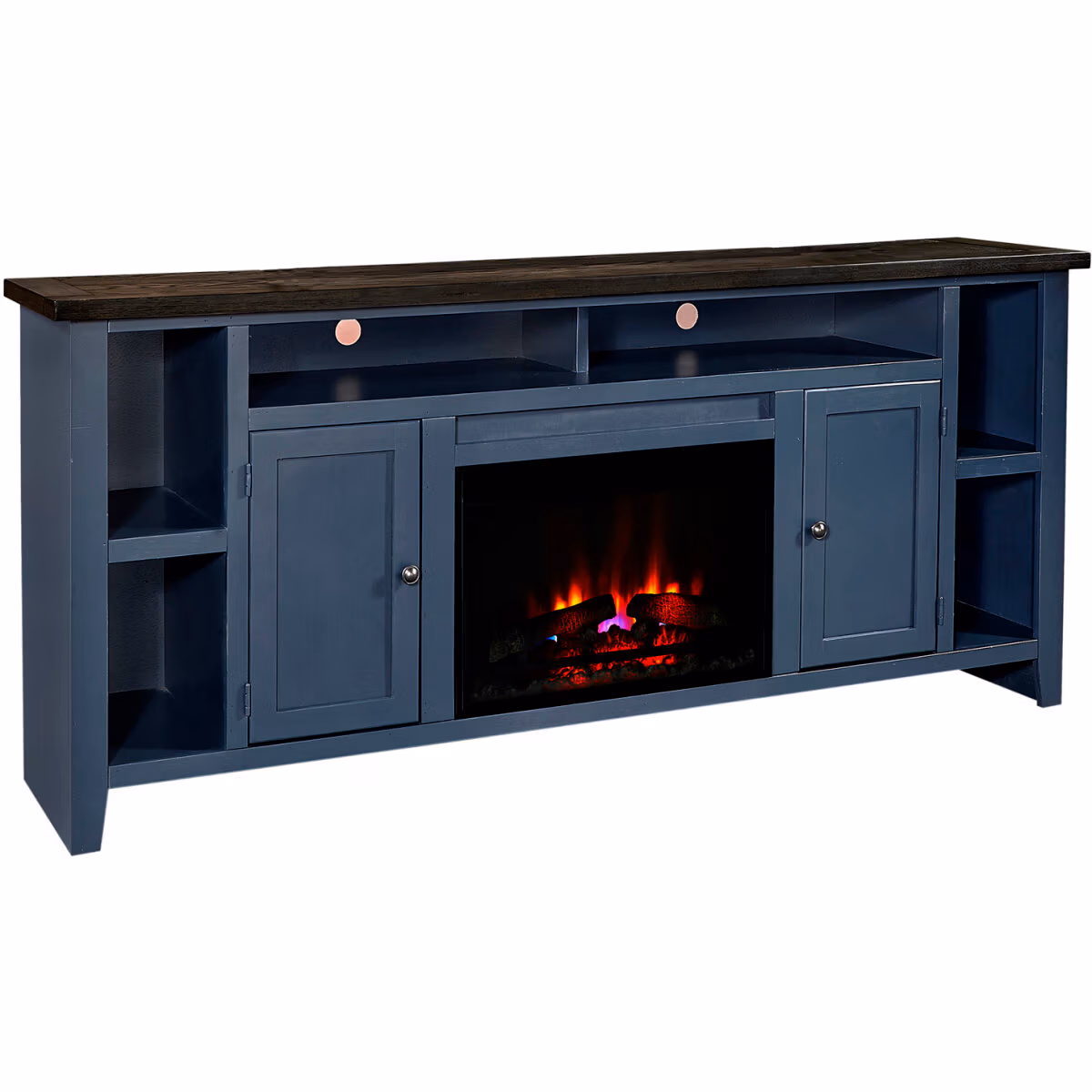 Eastport 84" Fireplace Console W/ 2 Doors WME1902-DBK - Image 2