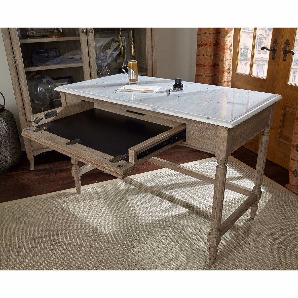 Provence Writing Desk W/ Marble Top I222-348WD - Image 5