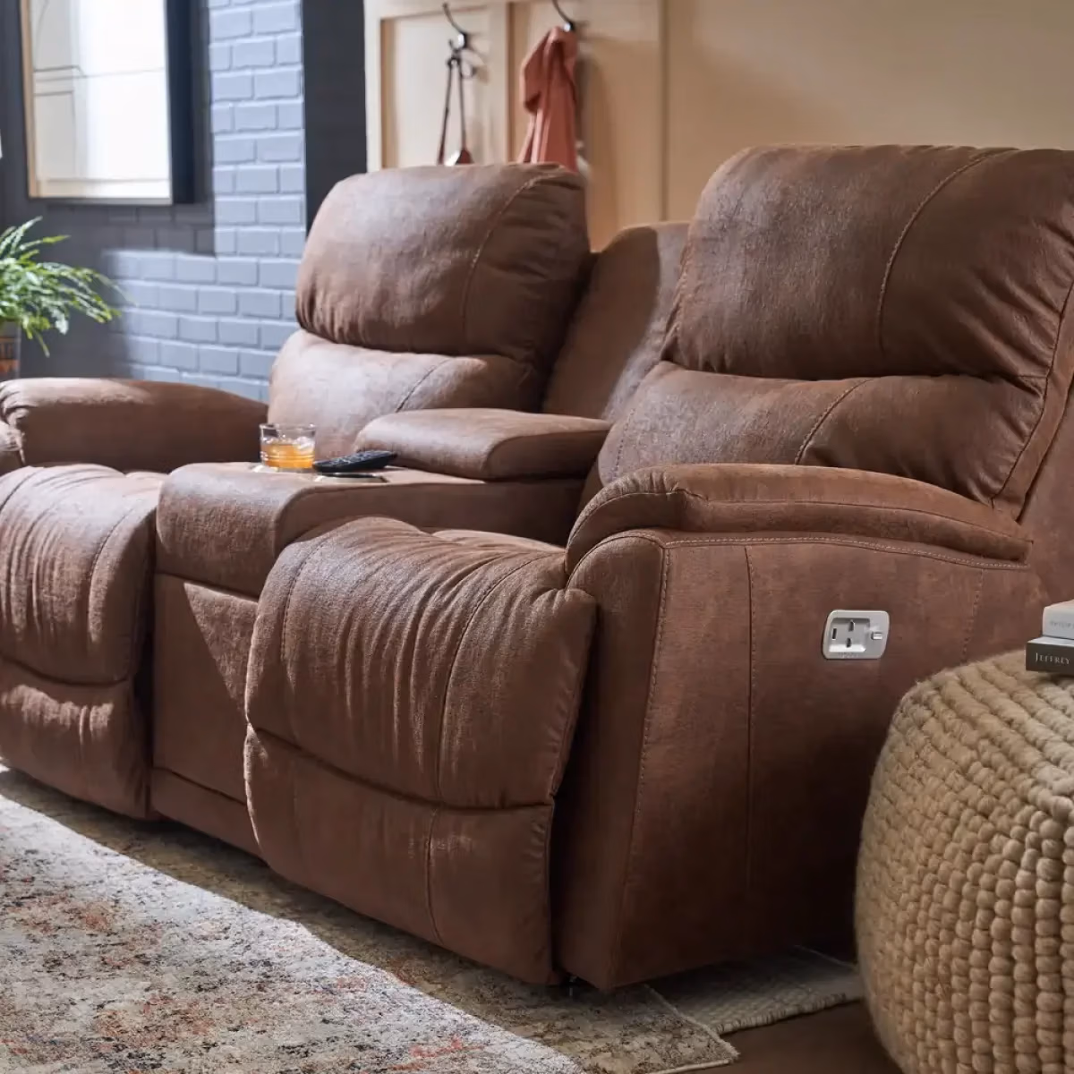 Trouper Power Reclining Loveseat w/ Headrest & Console - U49724 - Image 3