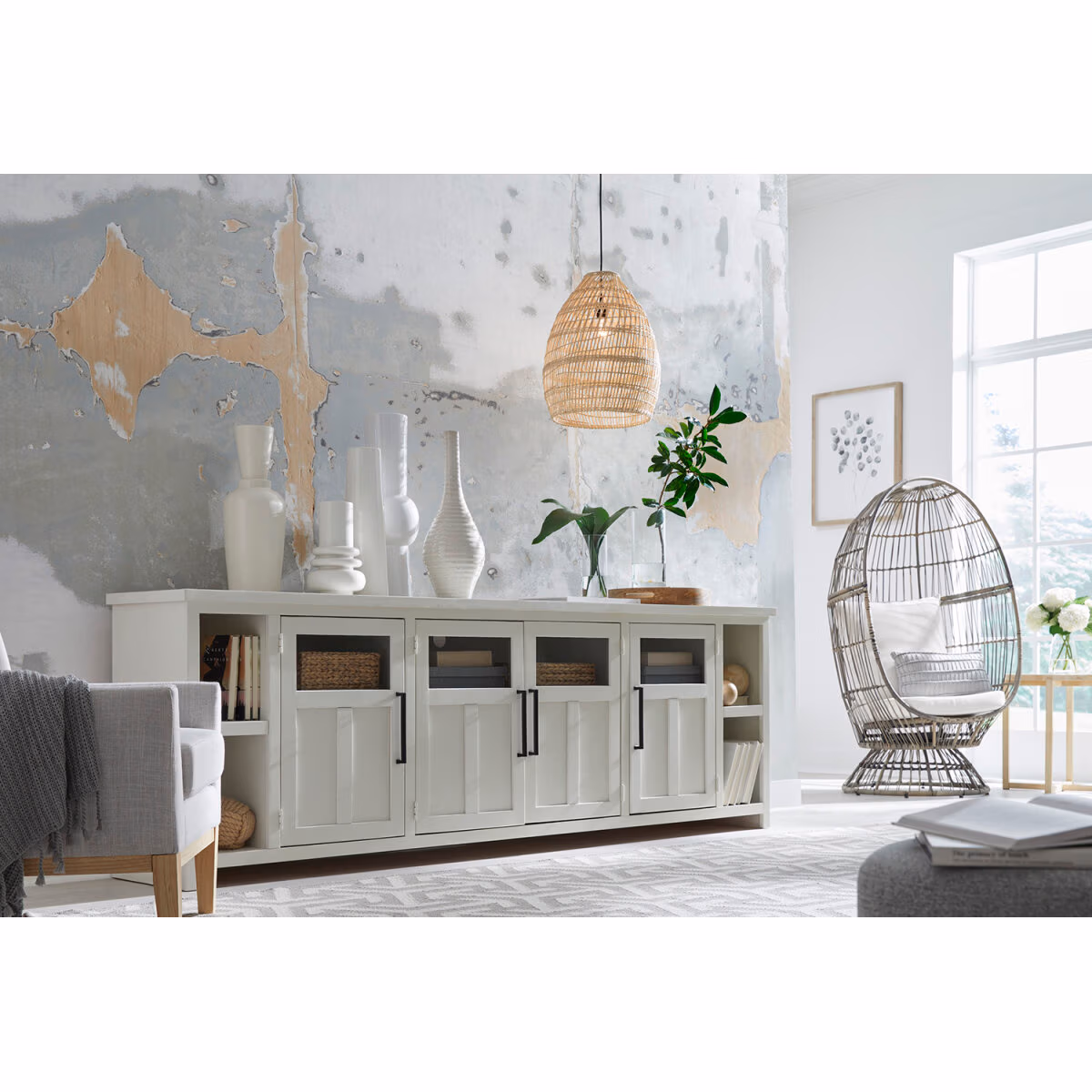 Finnegan 98" Console W/ 4 Doors MTT1270-GRN - Image 6
