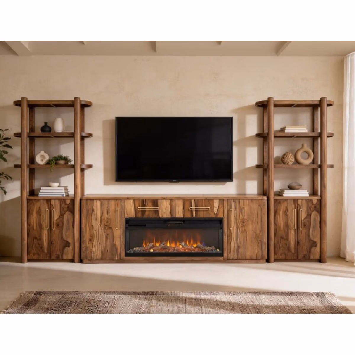 Balam 2 Drawer & 2 Door TV Stand, 80" for Fireplace - Image 7