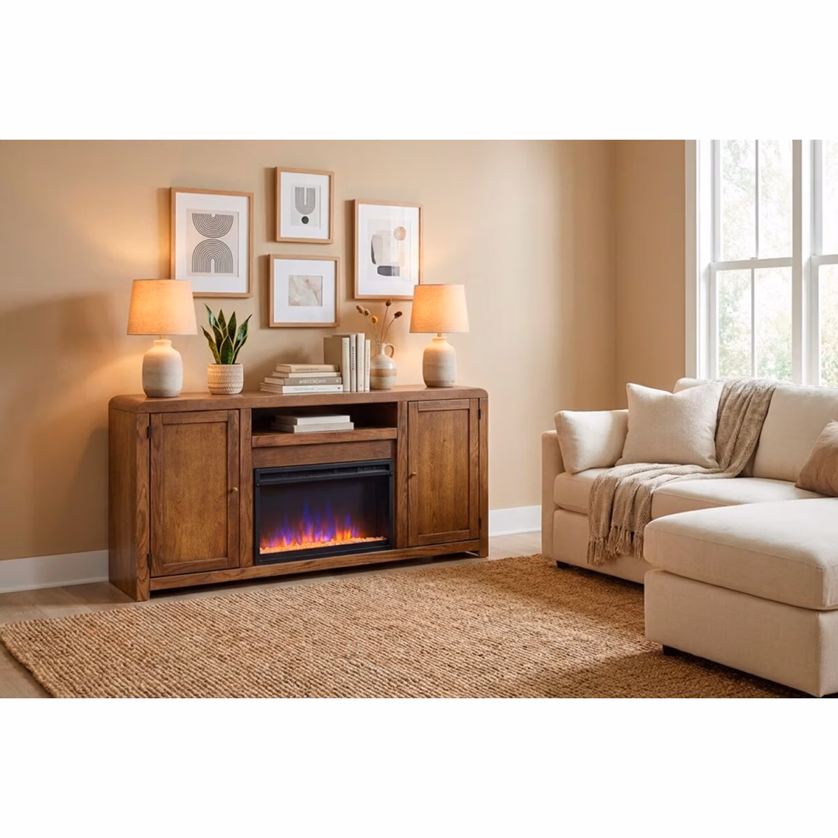 Cooper 66" Fireplace Console KOO1940-DKC - Image 6