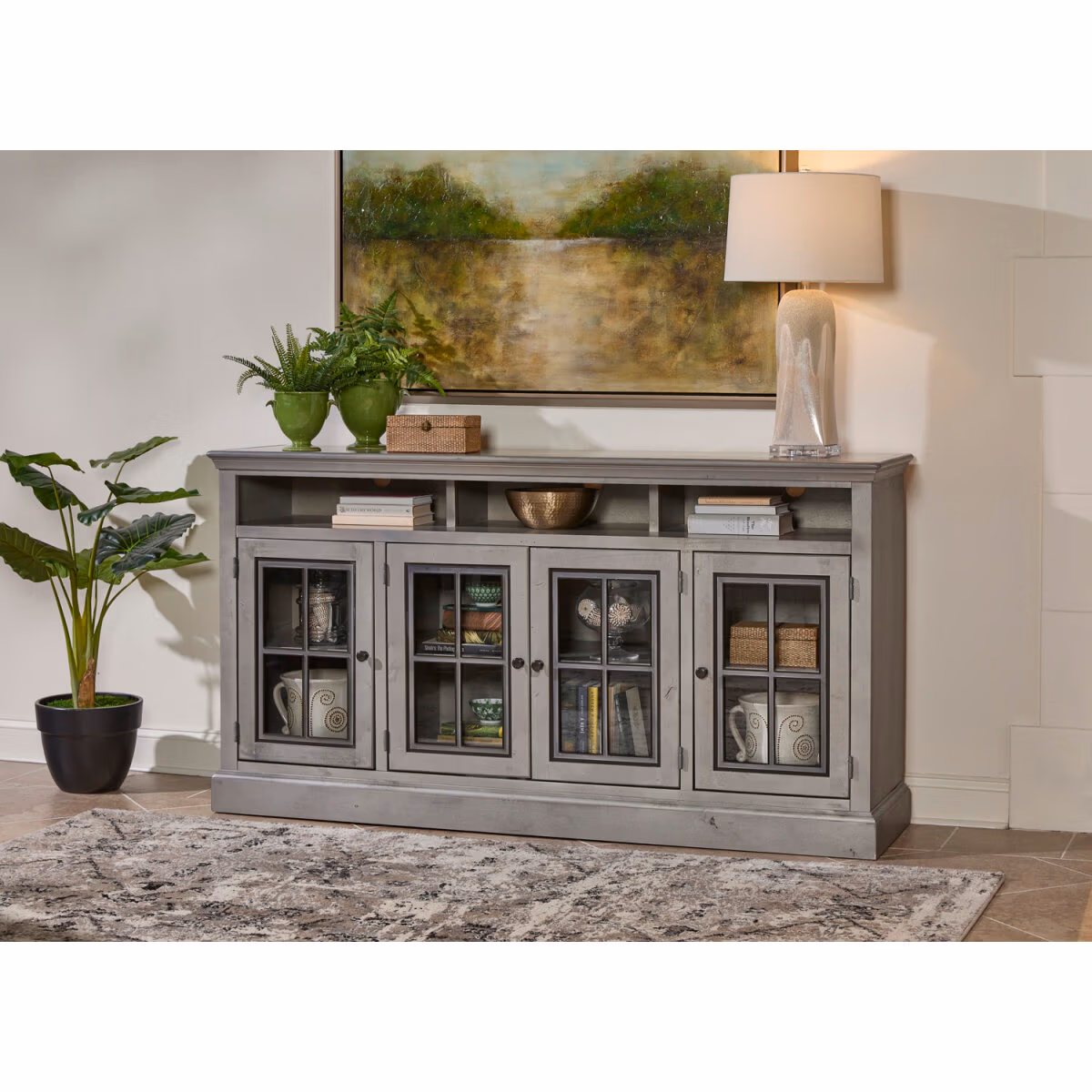 Churchill 73" Highboy Console W/ 4 Doors - Image 5