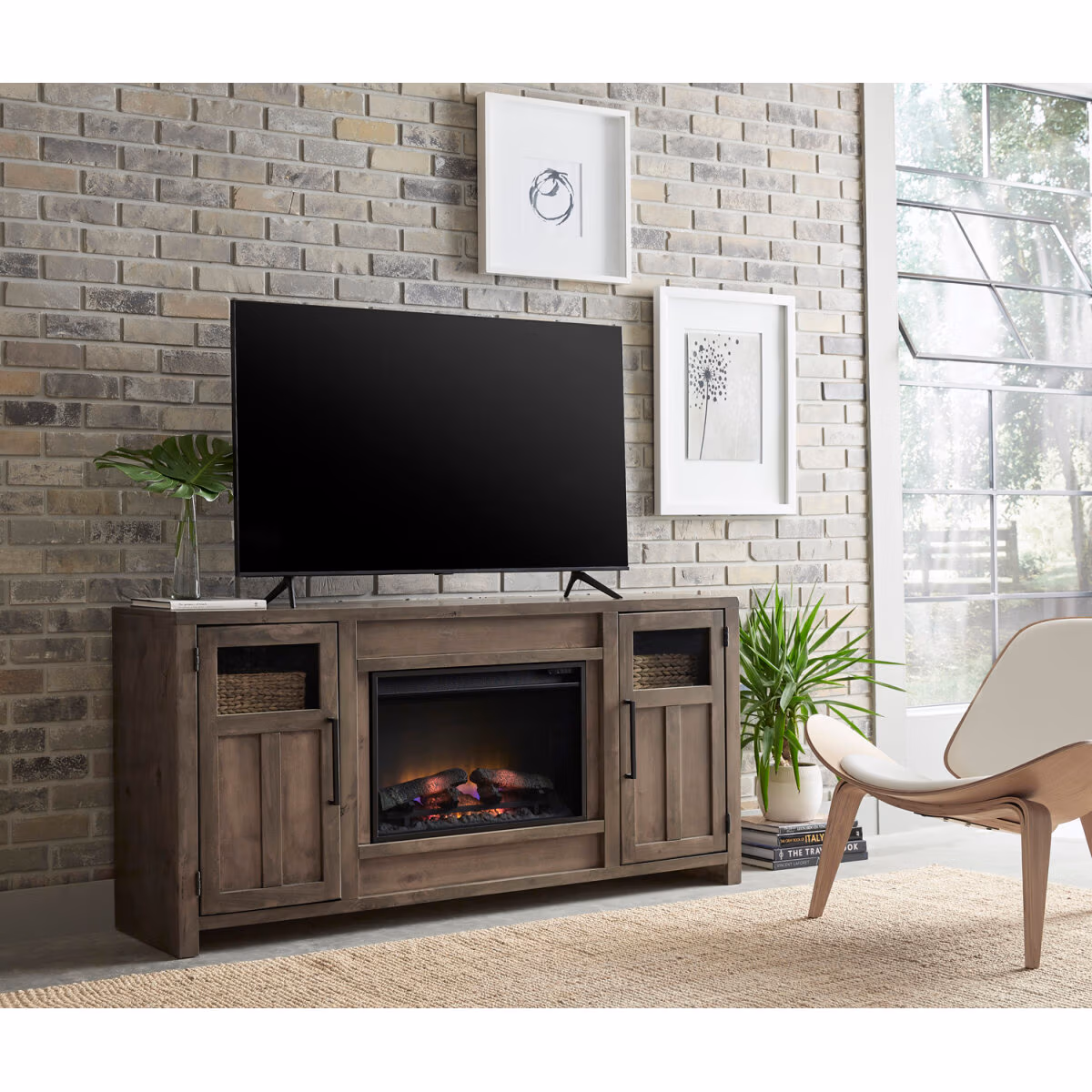 Finnegan 68" Fireplace Console DTT1942-SBR DTT1942-SBR - Image 4