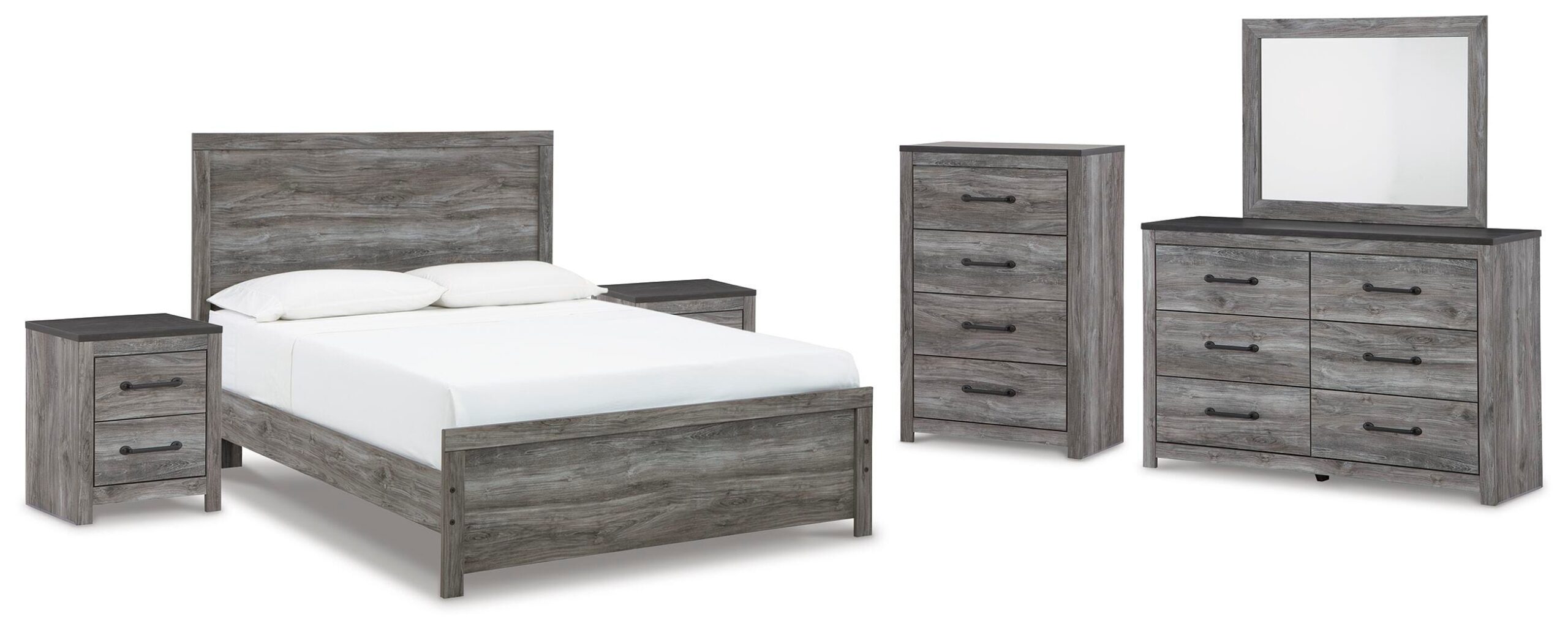 66b158c5e9e5a1318a042e6775bec4fd Bronyan Queen Panel Bed, Dresser, Mirror, Chest and 2 Nightstands - Image 1